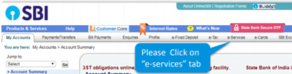 e- services tab