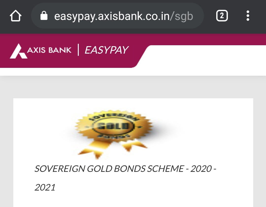 Sovereign Gold Bond Axis Bank & Axis Direct - Demo ...